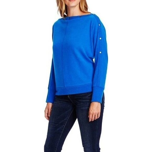 Vince Camuto Button Snap Trim Dolman Sleeve Sweater NWT - Picture 2 of 4